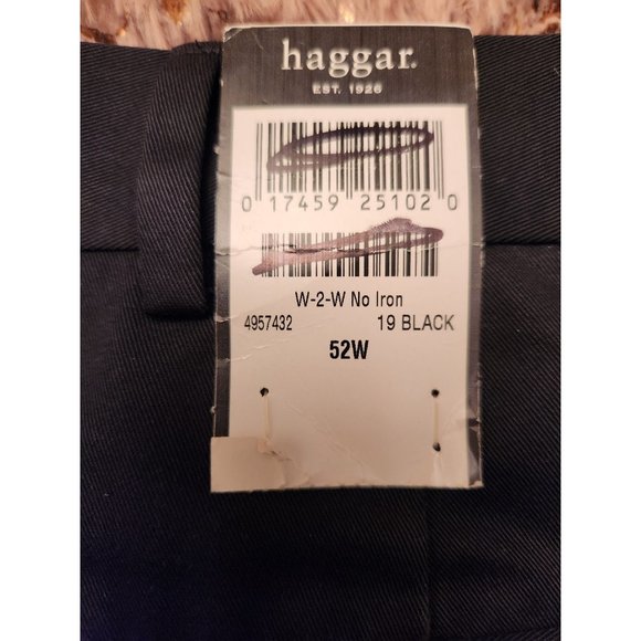 Haggar Mens Black Dress Pants Size 52W NWT - Picture 4 of 5